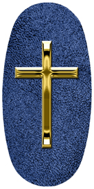 DASOV 510 GD SH BL Gold Single Cross Shimmer Blue Background